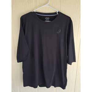 Men,s Asics Black Athletic Tee, Size XL